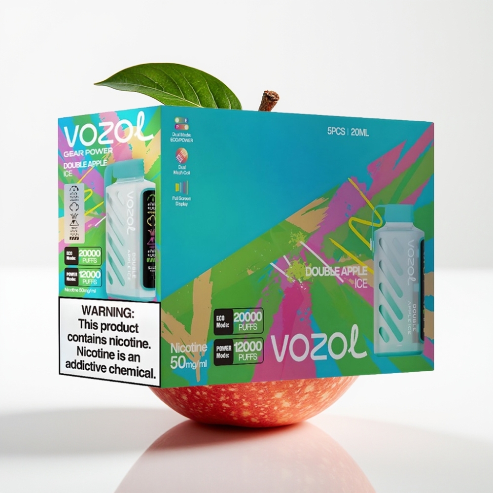 VOZOL Gear Power 20000 Puffs Doble Manzana Hielo S.i.L.C. Tech Dual Mesh Coil