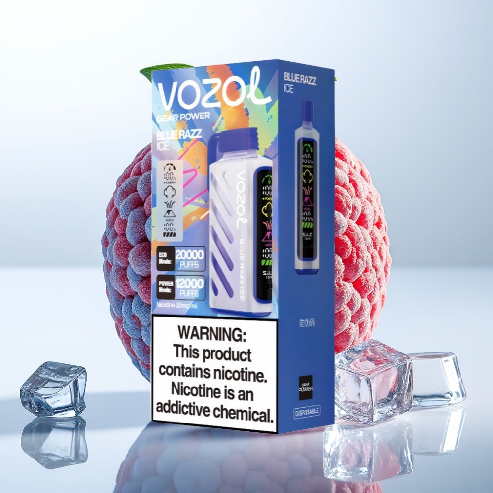 VOZOL Gear Power 20000 Puffs S.i.L.C. Tech Dual Mesh Coil 20mL 5% Frambuesa Azul Hielo