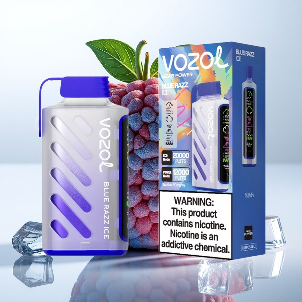 VOZOL Gear Power 20000 Puffs S.i.L.C. Tech Dual Mesh Coil 20mL 5% Frambuesa Azul Hielo