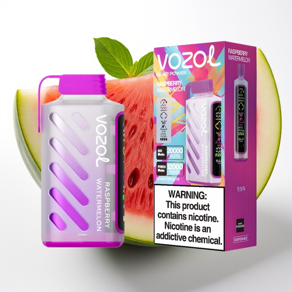 VOZOL Gear Power 20000 Puffs S.i.L.C. Tech Dual Mesh Coil Frambuesa Sandía