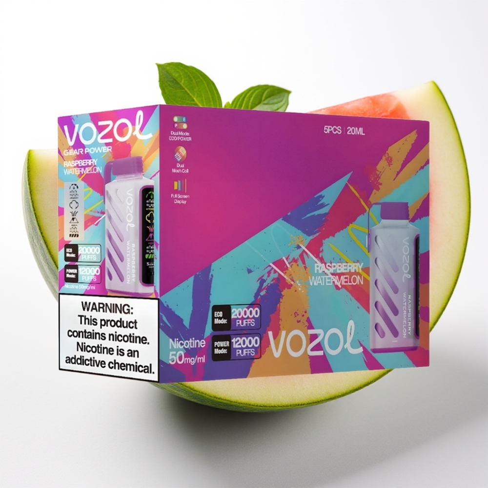 VOZOL Gear Power 20000 Puffs S.i.L.C. Tech Dual Mesh Coil Frambuesa Sandía