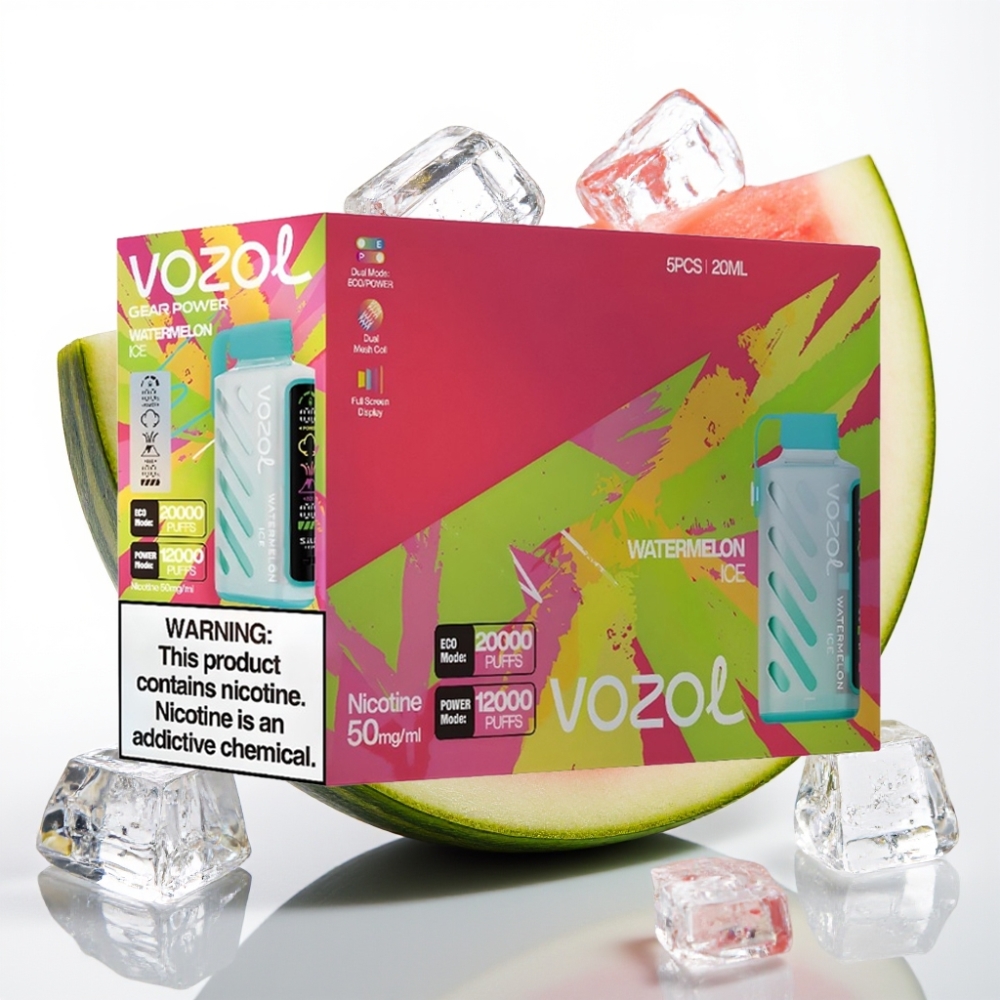 VOZOL Gear Power 20000 Puffs S.i.L.C. Tech Sandía Hielo Dual Mesh 20mL 50mg