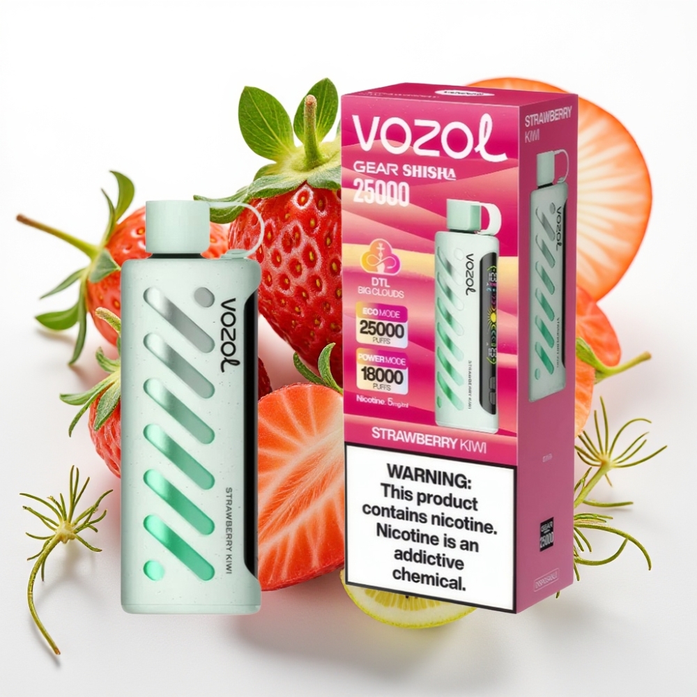 VOZOL Gear Shisha 25000 Puffs 5mg S.i.L.C Tech Fresa Kiwi