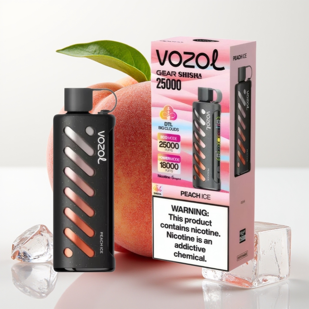 VOZOL Gear Shisha 25000 Puffs Duración S.i.L.C Tech 1000mAh Melocotón Hielo