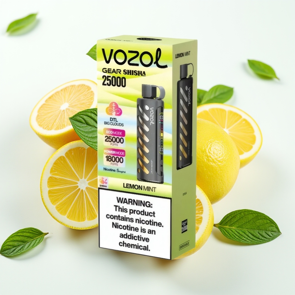 VOZOL Gear Shisha 25000 Puffs S.i.L.C Tech 1000mAh Limón Menta