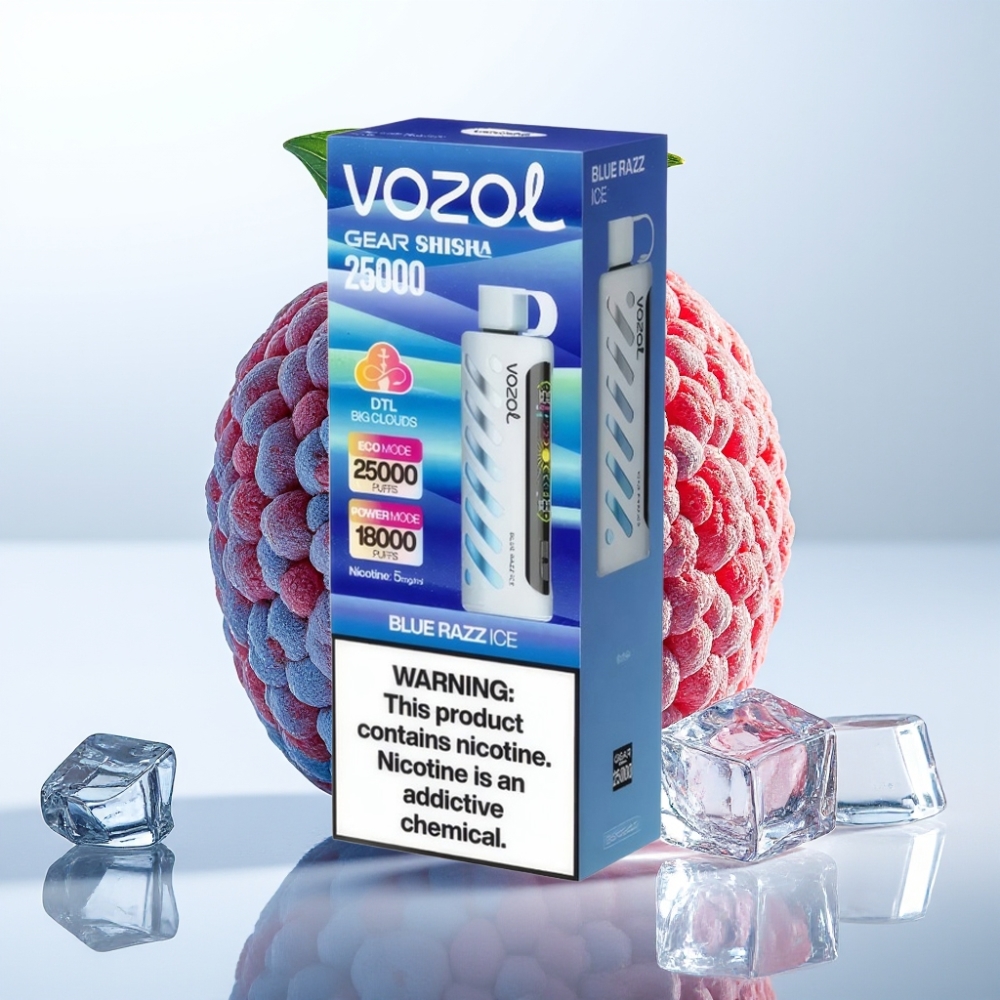 VOZOL Gear Shisha 25000 Puffs S.i.L.C Tech Dual Mesh Frambuesa Azul Hielo