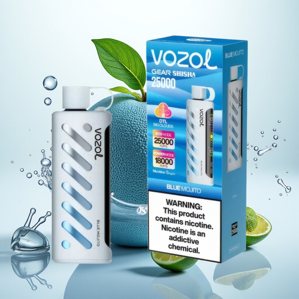 VOZOL Gear Shisha 25000 Puffs S.i.L.C Tech Dual Mesh Mojito Azul