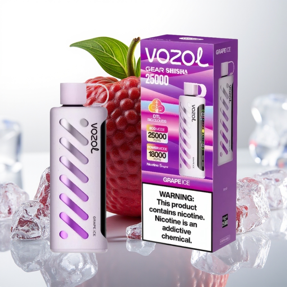 VOZOL Gear Shisha 25000 Puffs S.i.L.C Tech Dual Mesh Uva Helada