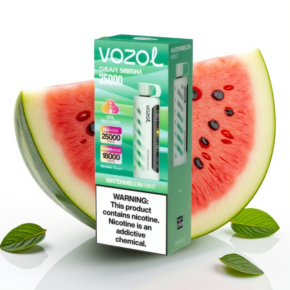 VOZOL Gear Shisha 25000 Puffs Sandía Menta S.iL.C Tech 1000mAh 5mg